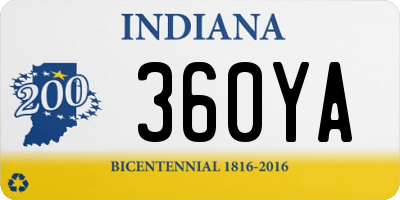 IN license plate 360YA