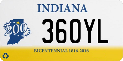 IN license plate 360YL
