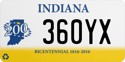 IN license plate 360YX