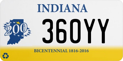 IN license plate 360YY