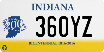 IN license plate 360YZ