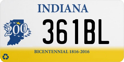 IN license plate 361BL