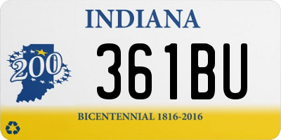 IN license plate 361BU