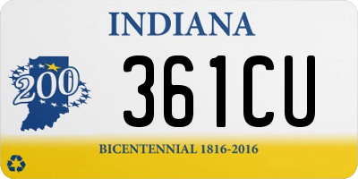 IN license plate 361CU