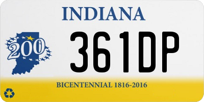 IN license plate 361DP