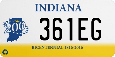 IN license plate 361EG