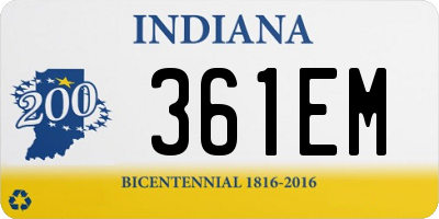 IN license plate 361EM