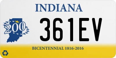 IN license plate 361EV