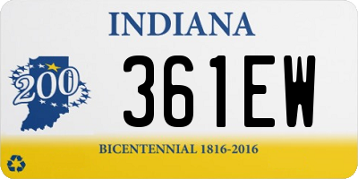 IN license plate 361EW