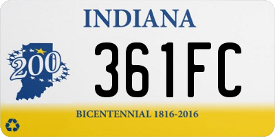 IN license plate 361FC