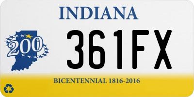 IN license plate 361FX