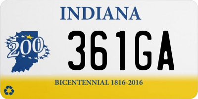IN license plate 361GA