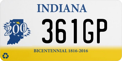 IN license plate 361GP