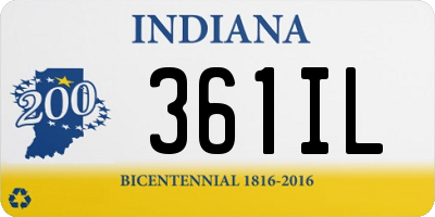 IN license plate 361IL