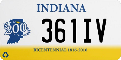 IN license plate 361IV