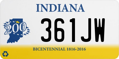 IN license plate 361JW