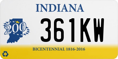 IN license plate 361KW