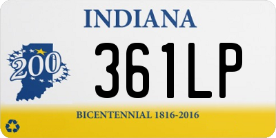 IN license plate 361LP