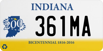 IN license plate 361MA