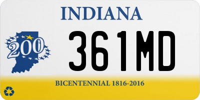 IN license plate 361MD