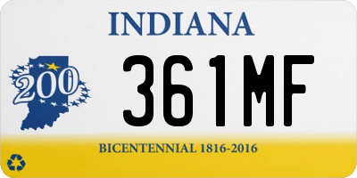 IN license plate 361MF