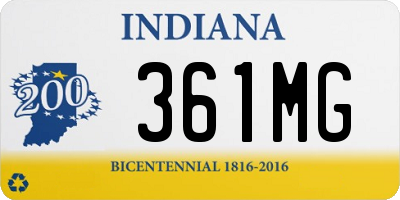 IN license plate 361MG