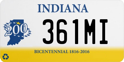 IN license plate 361MI
