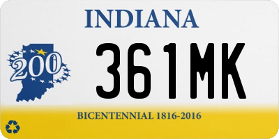 IN license plate 361MK