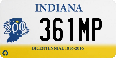 IN license plate 361MP