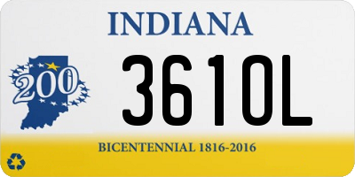 IN license plate 361OL