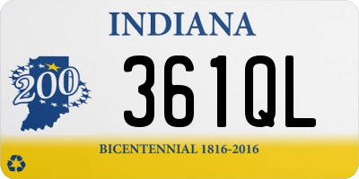 IN license plate 361QL