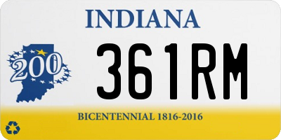 IN license plate 361RM