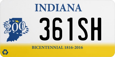 IN license plate 361SH