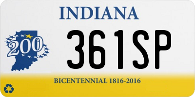 IN license plate 361SP