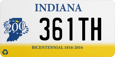 IN license plate 361TH