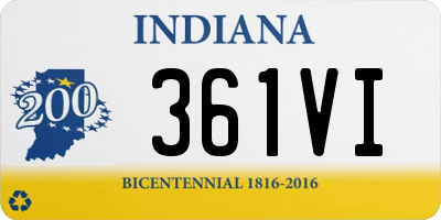 IN license plate 361VI