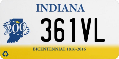 IN license plate 361VL