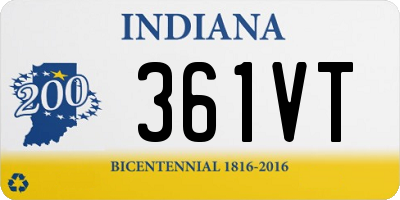 IN license plate 361VT