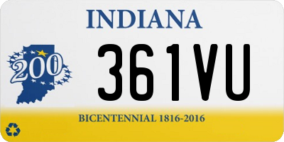 IN license plate 361VU