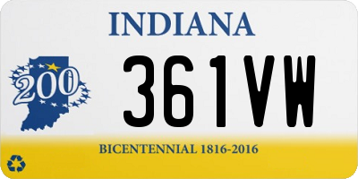 IN license plate 361VW