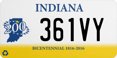 IN license plate 361VY