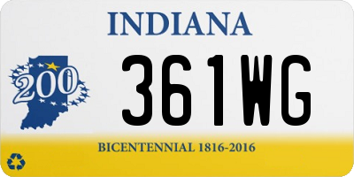 IN license plate 361WG