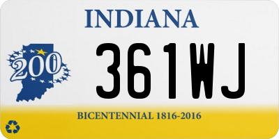 IN license plate 361WJ