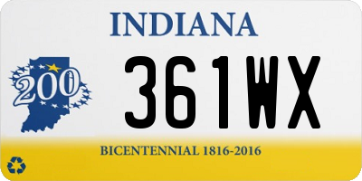 IN license plate 361WX