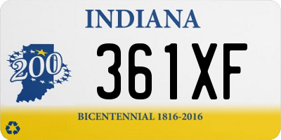 IN license plate 361XF