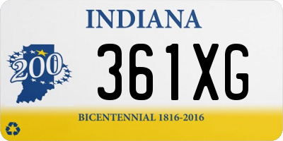 IN license plate 361XG