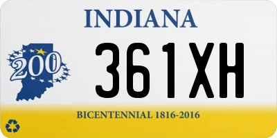 IN license plate 361XH