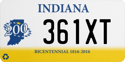 IN license plate 361XT