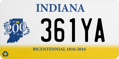 IN license plate 361YA