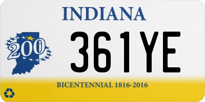 IN license plate 361YE